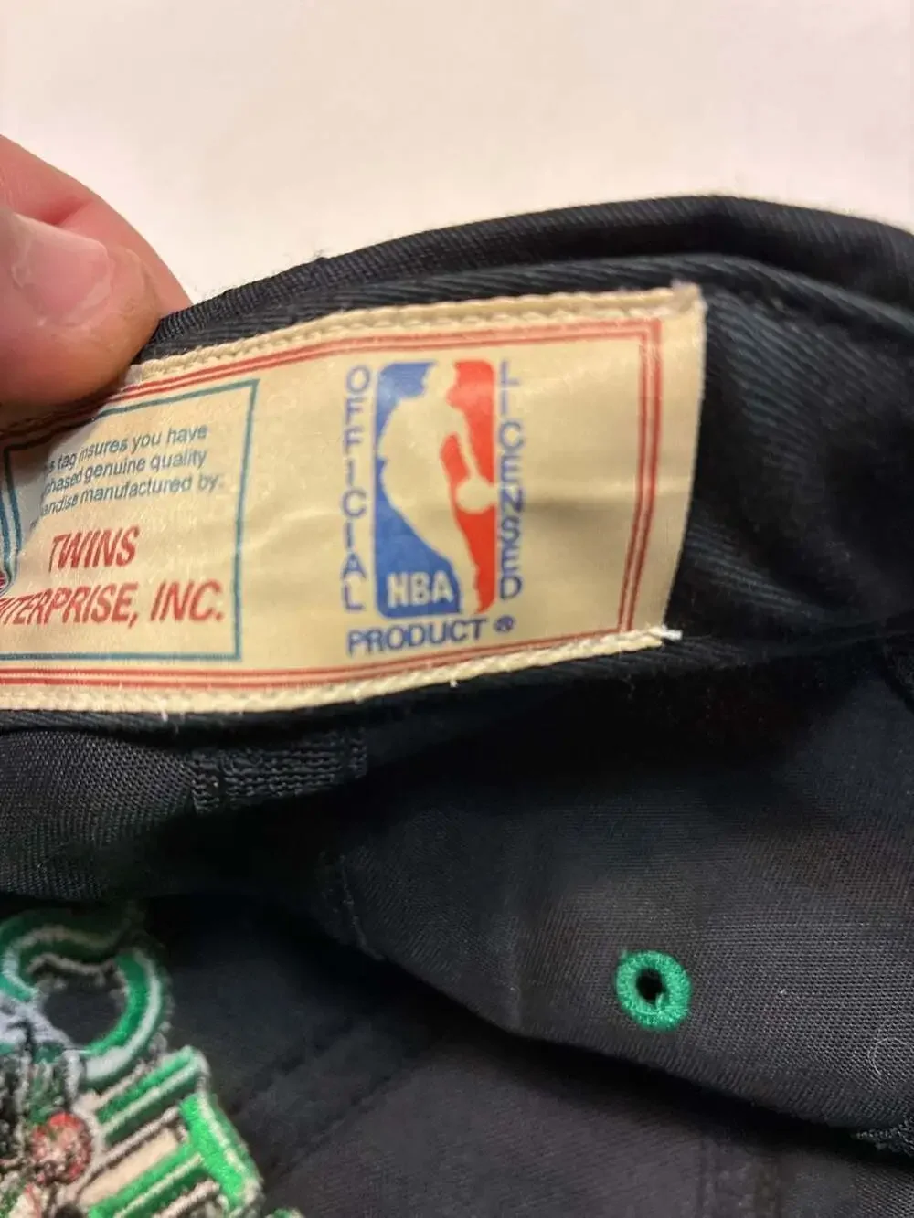 Vintage Boston Celtics Twins Enterprise Embroidered Spellout Snapback Hat